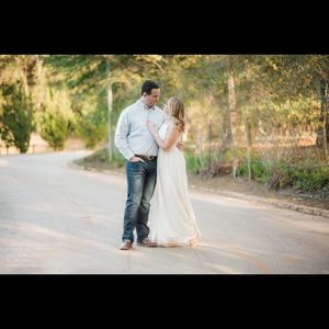 Cream/gold flowy maxi dress